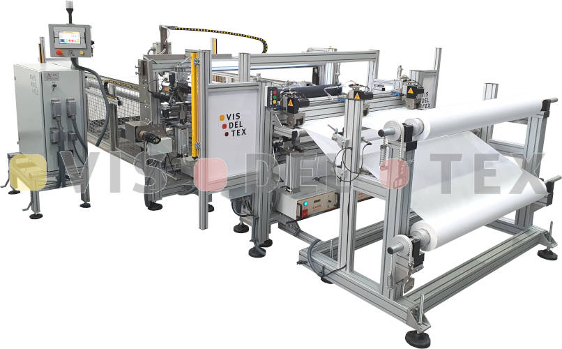 Overview of machine VU CCFA. Machine for pillow case production by ultrasonic