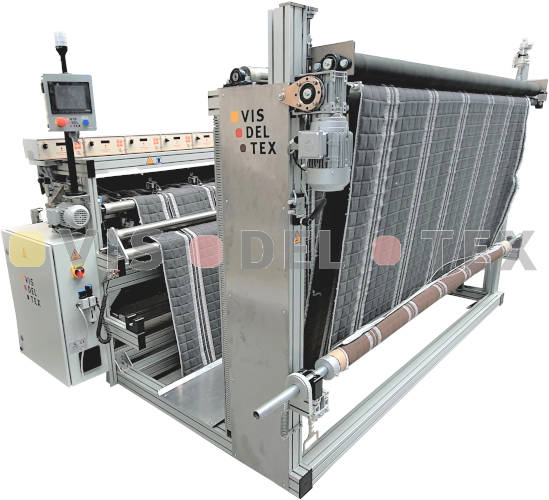 Overview of the Visdeltex VU CMP machine. Ultrasonic mattress border bands cutting machine